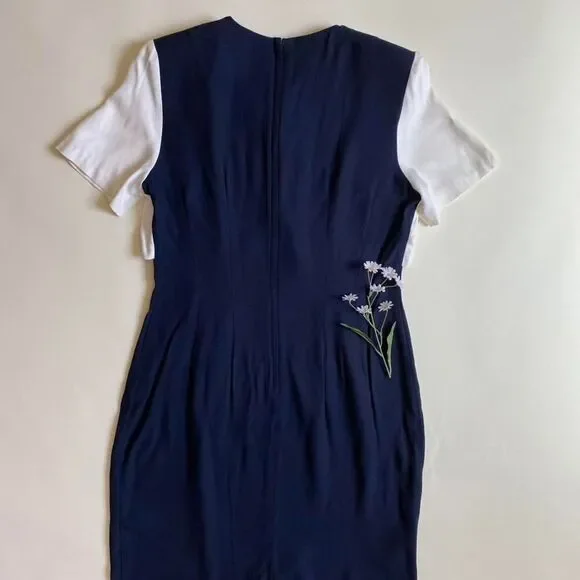 Vintage navy & white dress - Picture 3 of 7